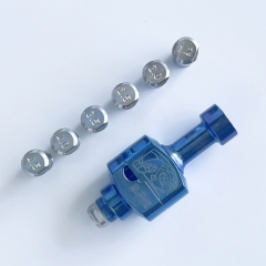 Rekavape Wick'D Alpha Panda Style Titanium Alloy RBA Bridge with 7 Air Inserts for Boro Devices Billet BB Mod Kit - Blue