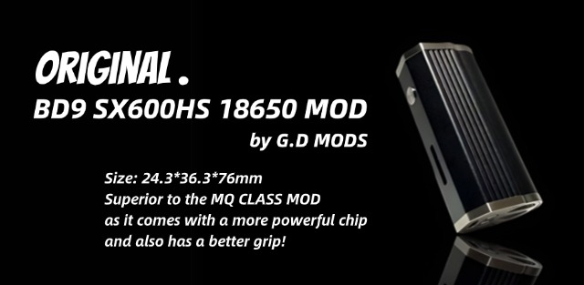 Authentic GDMODS BD9 SX600HS 60W 18650 Box Mod