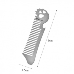 Titanium Alloy Comb Carrying Bottle Opener Antistatic Thick Handmade CNC Cutting Portable EDC Tool - Silver