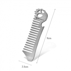 Titanium Alloy Comb Carrying Bottle Opener Antistatic Thick Handmade CNC Cutting Portable EDC Tool - Thicker Sandblasted