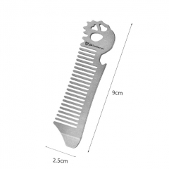 Titanium Alloy Comb Carrying Bottle Opener Antistatic Thick Handmade CNC Cutting Portable EDC Tool - Sandblasted