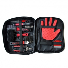 8 in 1 Pets Washing Brush Silicone Grooming Tools Kit Dogs Cats Combs And Nail Scissors Set