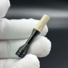 Long 510 Drip Tip Stainless Steel Base + PEEK Mouthpiece for RTA RDA Atomizer - Black + Grey