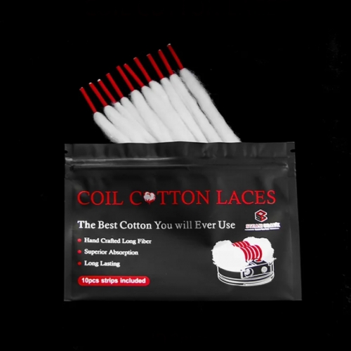 Authentic Steam Crave Single Head Strip Shoelace Cotton ID 3mm for RBA RDA RTA RDTA Atomizer - (10 PCS)