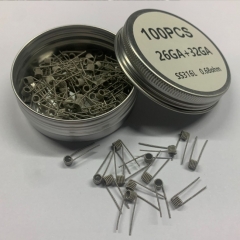 Premade Coil SS316L 26GA+32GA Clapton Coils 100pcs - 0.68ohm