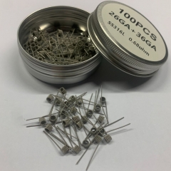 Premade Coil SS316L 26GA+36GA Clapton Coils 100pcs - 0.68ohm