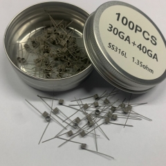 Premade Coil SS316L 30GA+40GA Clapton Coils 100pcs - 1.35ohm