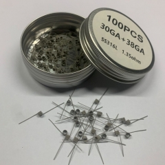 Premade Coil SS316L 30GA+38GA Clapton Coils 100pcs - 1.35ohm