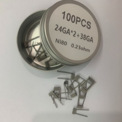 Premade Coil Ni80 Fused Clapton 24GA*2+38GA Coil Wire 100pcs - 0.23ohm