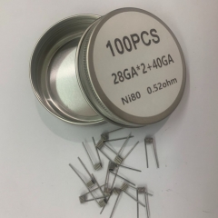Premade Coil Ni80 Fused Clapton Ni80 28GA*2+40GA Coil Wire 100pcs - 0.52ohm