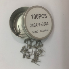 Premade Coil Ni80 Fused Clapton 24GA*2+36GA Coil Wire 100pcs - 0.2ohm