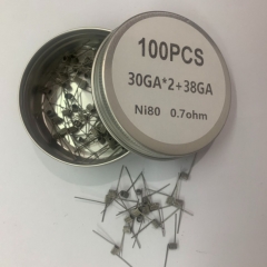 Premade Coil Ni80 Fused Clapton Ni80 30GA*2+38GA Coil Wire 100pcs - 0.7ohm