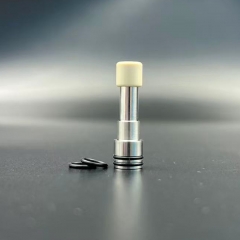 Long 510 Drip Tip Stainless Steel Base + PEEK Mouthpiece for RTA RDA Atomizer - SS + Grey