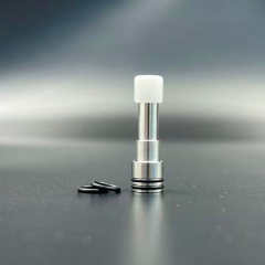 Long 510 Drip Tip Stainless Steel Base + POM Mouthpiece for RTA RDA Atomizer - SS + White