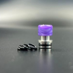 D-Tip Bros Style 510 Drip Tip Stainless Steel Base + Resin Mouthpiece for RTA RDA Atomizer - SS Purple