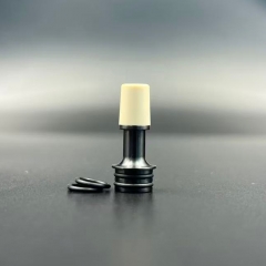 510 Drip Tip Stainless Steel Base + PEEK Mouthpiece for RTA RDA Atomizer - Black Grey