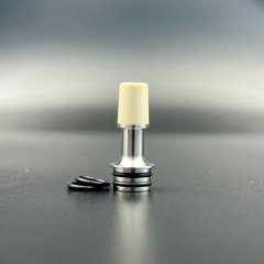 510 Drip Tip Stainless Steel Base + PEEK Mouthpiece for RTA RDA Atomizer - SS Grey