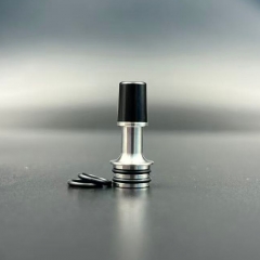 510 Drip Tip Stainless Steel Base + POM Mouthpiece for RTA RDA Atomizer - SS Black