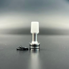510 Drip Tip Stainless Steel Base + POM Mouthpiece for RTA RDA Atomizer - SS White