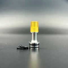 510 Drip Tip Stainless Steel Base + PEI Mouthpiece for RTA RDA Atomizer - SS Yellow