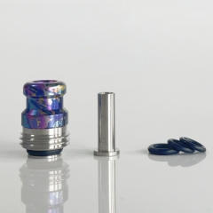 Rekavape Mission XV KB2 Style Titanium BB Drip Tip for Billet Tank Boro Mod - Rainbow Splatter