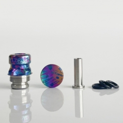 Rekavape Mission XV Mini Nuke V2 Style Titanium Intergrated Drip Tip Button Set for Dotmod Dotaio V2 Pod - Rainbow Splatter