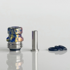 Rekavape Mission XV Mini Nuke V2 Style Titanium BB Drip Tip for Billet Tank Boro Mod - Rainbow Splatter