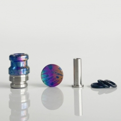 Rekavape Mission XV KB2 Style Titanium Intergrated Drip Tip Button Set for Dotmod Dotaio V2 Pod - Rainbow Splatter