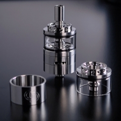 Authentic GDMODS MD-01 23mm MTL DL RTA Replacement SS + Glass Short Tank 2.5ml - Silver