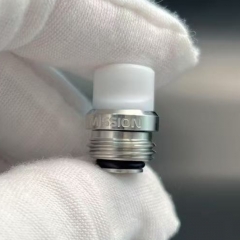 Mission TIPS V2 Style Stainless Steel + POM Drip Tip Set for Billet Tank Boro Mod - Silver +White