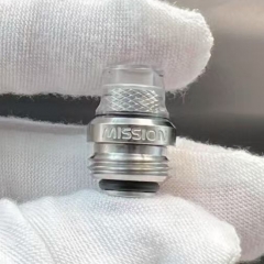 Mission TIPS V2 Style Stainless Steel + Acrylic Drip Tip Set for Billet Tank Boro Mod - Silver +Transparent