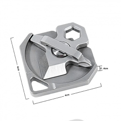 Portable 4 in 1 Titanium Multi-Tool Screwdriver Cutter Wrench for Camping Outdoor Hiking Survival Sport - Grey
