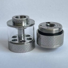 Replacement Tank Tube Build Deck Set with Knurling Surface for Empire V Style RTA - Silver