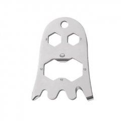 Multifunctional Creative Halloween Ghost Styling EDC Tool Keychain Screwdriver Bottle Opener Tool Card for Outdoor Survival Sport - Silver