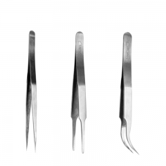 Deli Multifunction Industrial Tweezers 3 Pcs Set High Temperature Resistant Stainless Steel Hand Tools - Silver