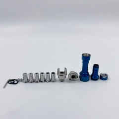 YFTK Kontrl MkrII Style SS RBA with 7 Air Pins for Boro Billet DotAIO V1 V2 Mod - Blue