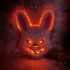 Christmas Halloween Led Light Spooky Mask Glowing Disguise Prop Party Cosplay Festival Costume Accessory - Horror Rabbit