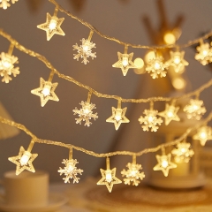 Decorative String Lights 3M 20pcs LED Lights Constant on + Flashing for Christmas Festive Atmospheres Terrace Room Party Surprise - Stars Snow Decorative String Lights 3M 20pcs LED Lights Constant on + Flashing for Christmas Festive Atmospheres Terrace Room Party Surprise - Stars Snow