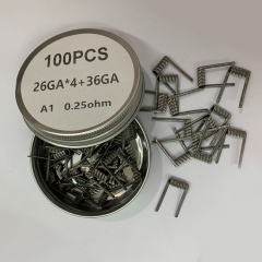 Premade Coil A1 Quad Core Fused Clapton Coil 26G*4+36GA 0.25ohm 100pcs Premade Coil A1 Quad Core Fused Clapton Coil 26G*4+36GA 0.25ohm 100pcs
