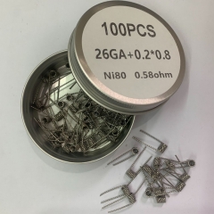 Premade Coil Ni80 Tiger Coil 26GA+0.2x0.8 0.58ohm 100PCS