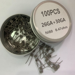 Premade Coil Ni80 Clapton Coil 26GA+30GA 0.47ohm 100PCS
