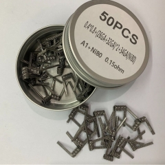 Premade Coil A1+NI80 Staple Staggered Flat Coil 0.4*0.8+(26GA+32GA)*2+34GA(Ni80) 0.15ohm 50pcs