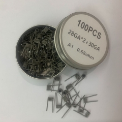 Premade Coil A1 Fused Clapton Coil 28GA*2+30GA 0.68ohm 100pcs