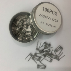 Premade Coil A1 Fused Clapton Coil 24GA*2+32GA 0.25ohm 100pcs