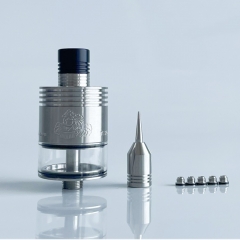 Rekavape Paravozz Terminator Jet'Win GT V8.2.S.ML. Style 316SS 22mm Mini RTA with 6 Air Pins - Silver