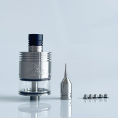 Rekavape Paravozz Terminator Jet'Win GT V8.2.S.ML. Style Titanium Alloy 22mm Mini RTA with 6 Air Pins - Silver