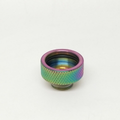 Stainless Steel 510 to 810 Drip Tip Adapter - Knurled Rainbow