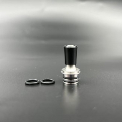 Reversible Dual Use Mouthpiece 510 Drip Tip for RTA RDA Tank - Silver Black