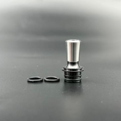 Reversible Dual Use Mouthpiece 510 Drip Tip for RTA RDA Tank - Black Silver