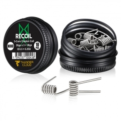 Authentic Thunder Cloud Recoil NI80 Prebuilt 3 Core Clapton Coil 26GA x 3 + 38GA 0.25ohm 10pcs